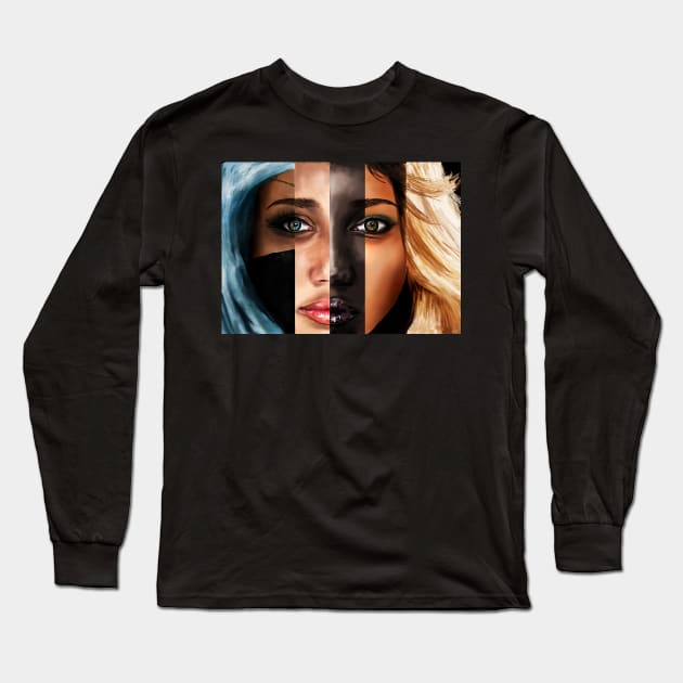 Face of Humanity Long Sleeve T-Shirt by sparkling-in-silence